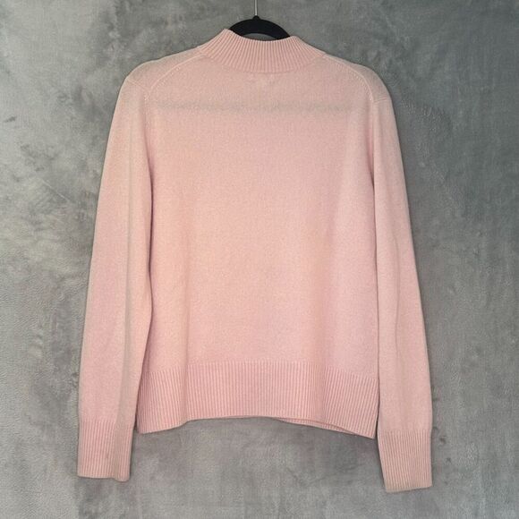 Investments Fine Cashmere Womens Sz L‎ Mock Neck Pink Sweater Soft - Picture 2 of 9